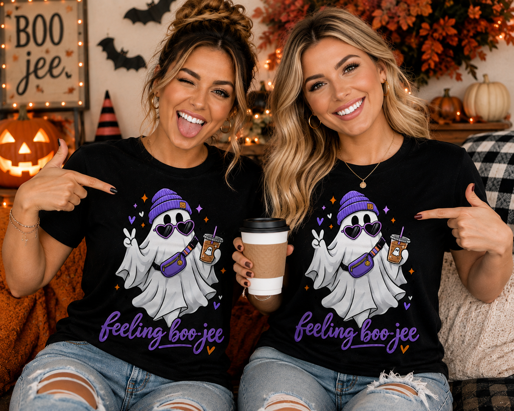 Feeling Boo-Jee Women’s Halloween Graphic T-Shirt