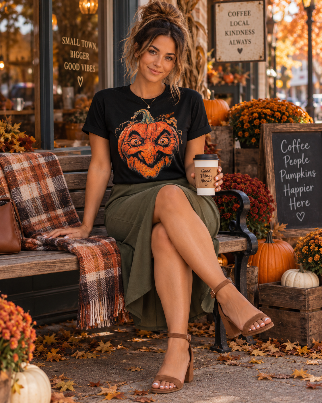 Creepy Pumpkin Face T-Shirt