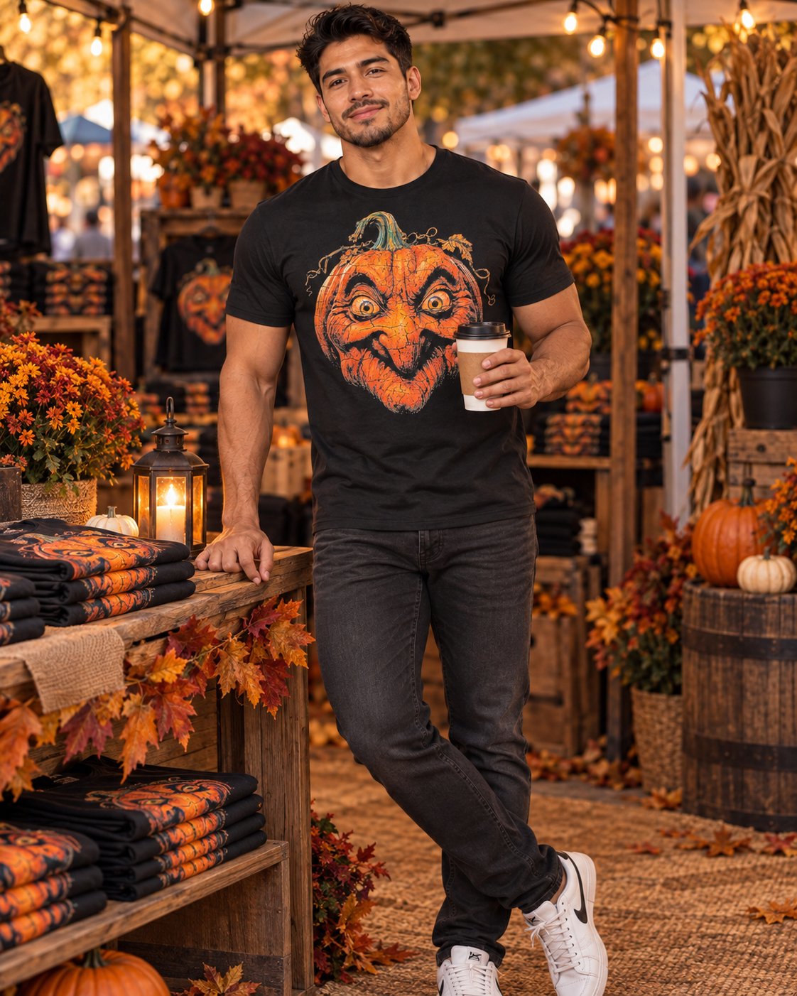 Creepy Pumpkin Face T-Shirt