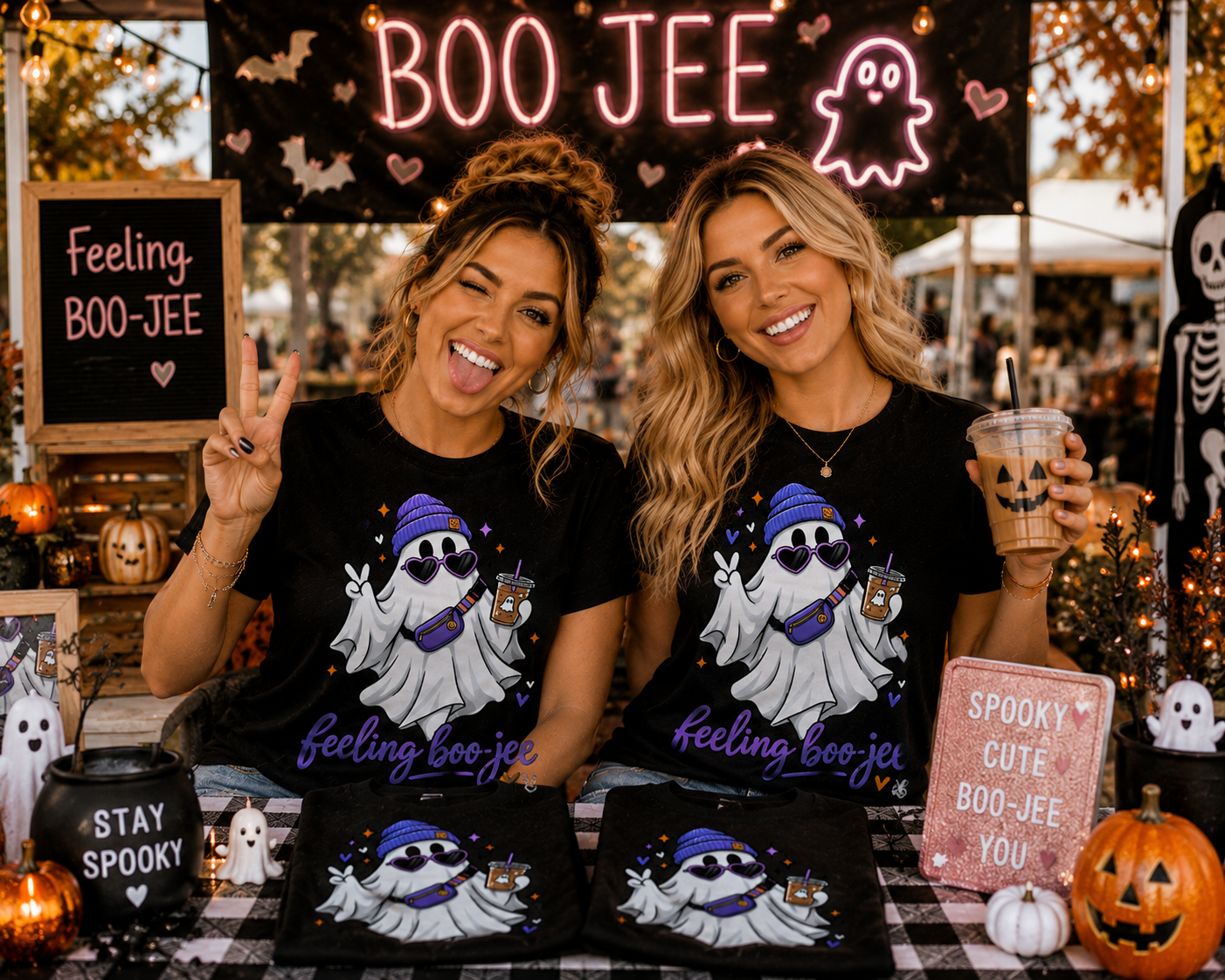 Feeling Boo-Jee Women’s Halloween Graphic T-Shirt