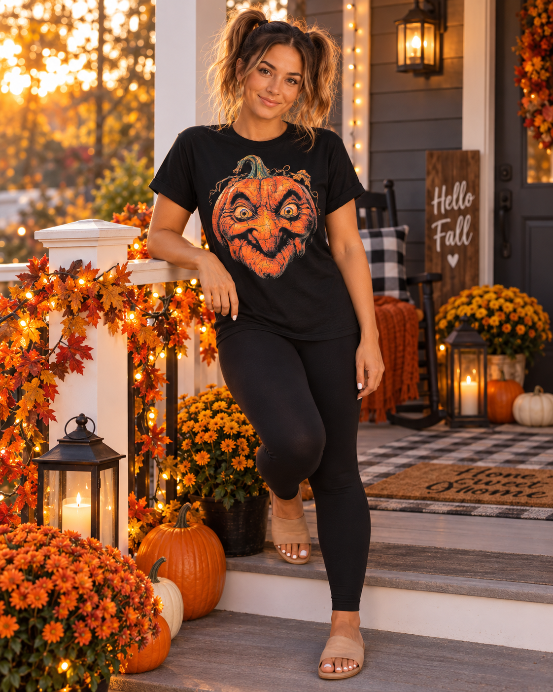 Creepy Pumpkin Face T-Shirt