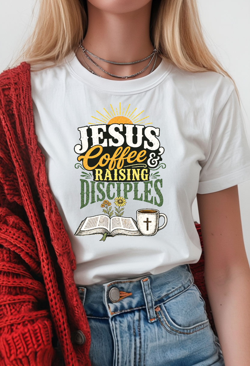 Jesus, Coffee & Raising Disciples PNG | Christian Digital Download