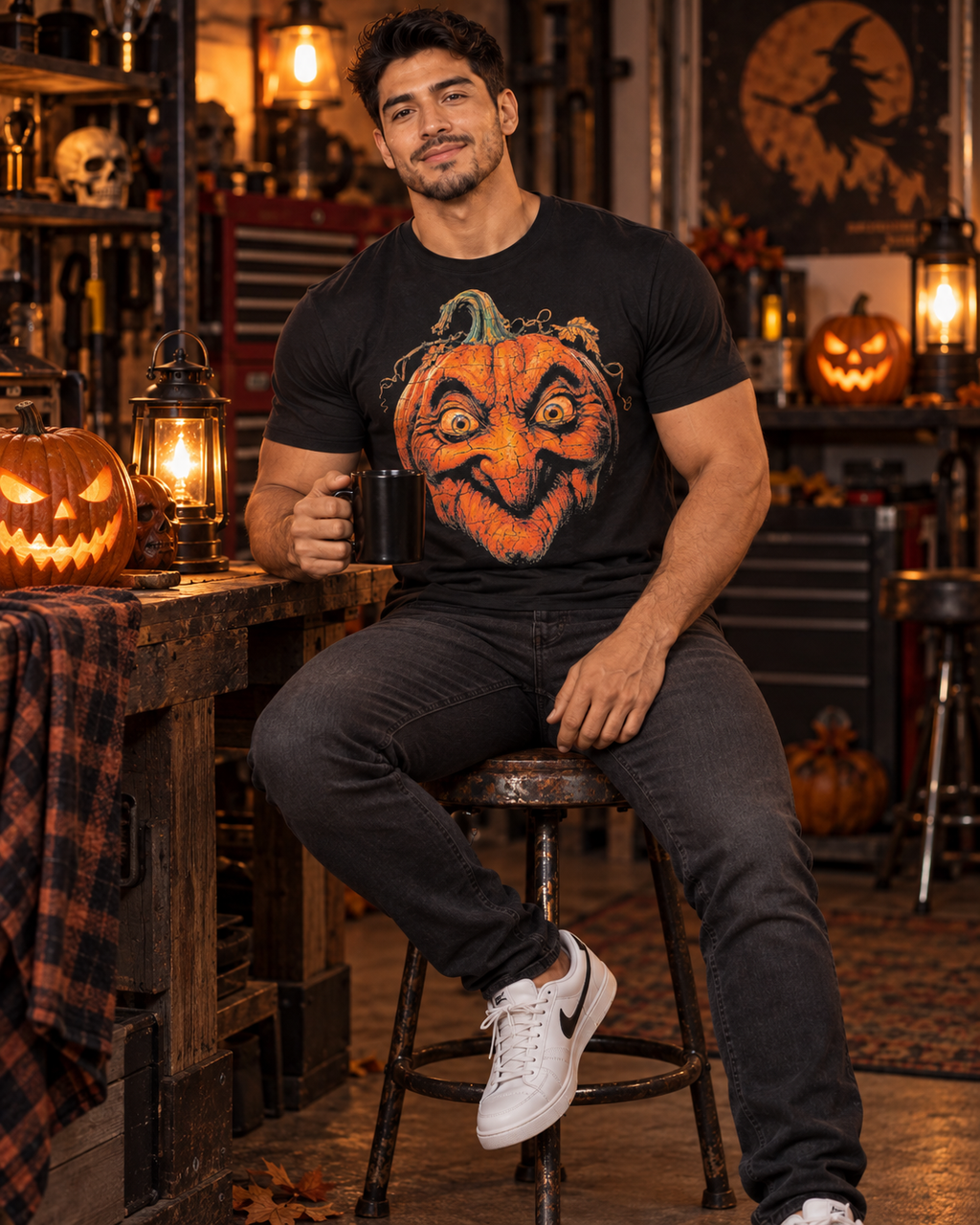 Creepy Pumpkin Face T-Shirt