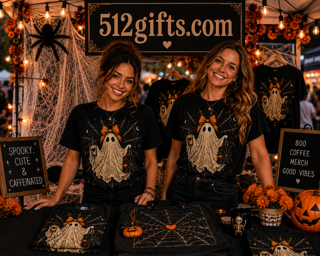 Lace Ghost Halloween Graphic T-Shirt – Cute Spooky Bow Tee
