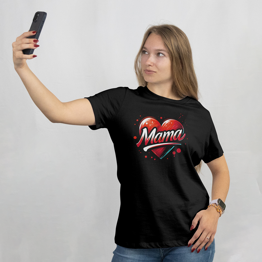 Mama Heart Graphic T-Shirt | Cute Mother's Day Shirt | Soft Women's Tee