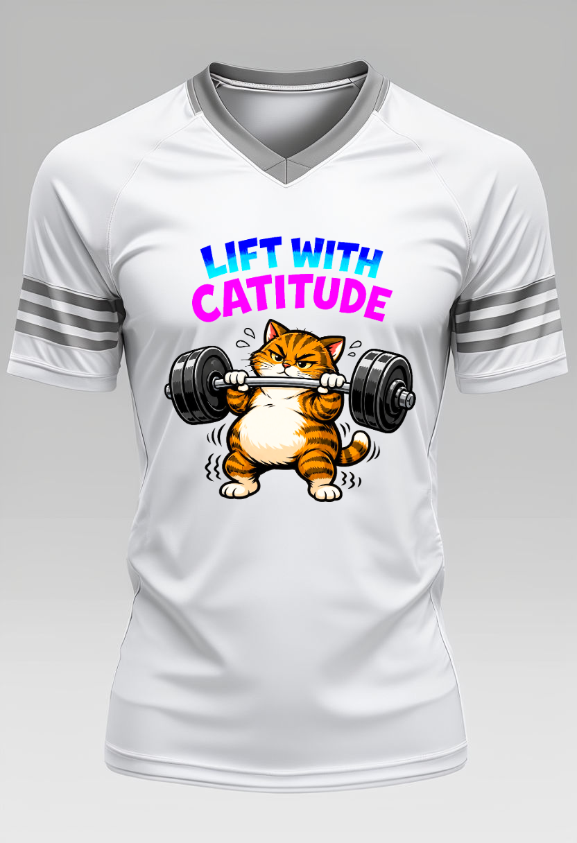 Lift With Cattitude PNG | Funny Gym Cat Digital Download