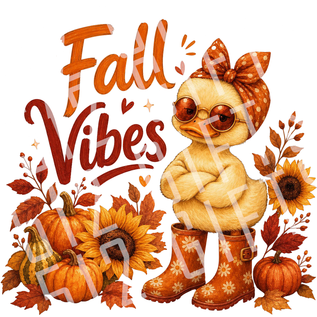 Fall Vibes Duck PNG | Cute Autumn Digital Download