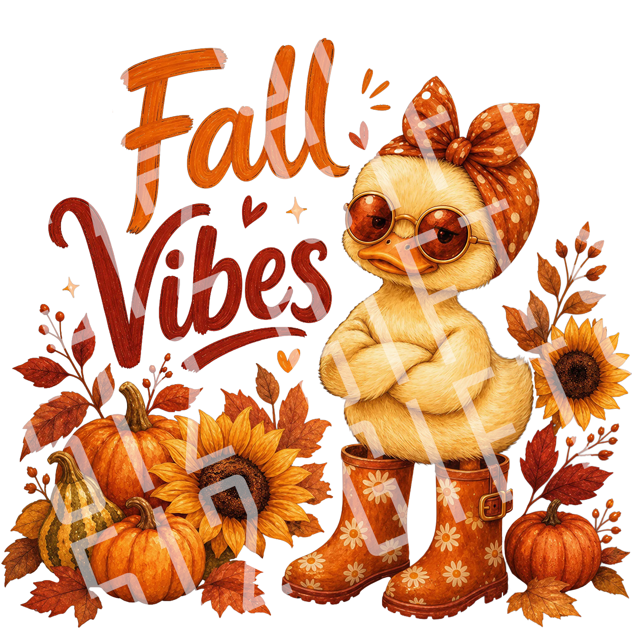 Fall Vibes Duck PNG | Cute Autumn Digital Download