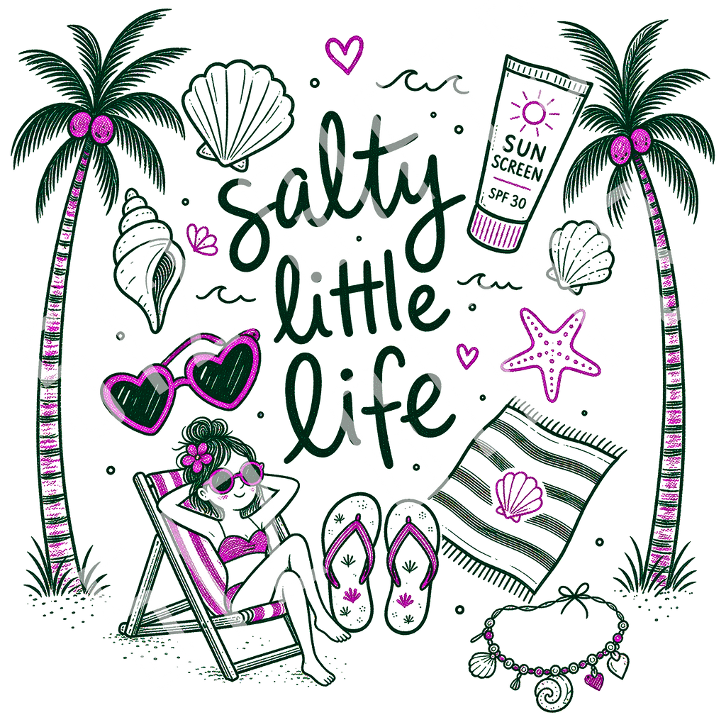 Salty Little Life PNG | Beach Summer Digital Download | High-Resolution PNG