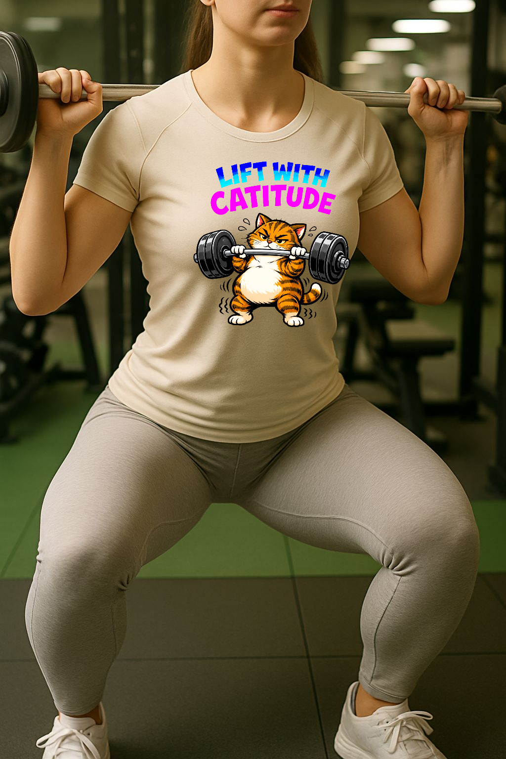 Lift With Cattitude PNG | Funny Gym Cat Digital Download